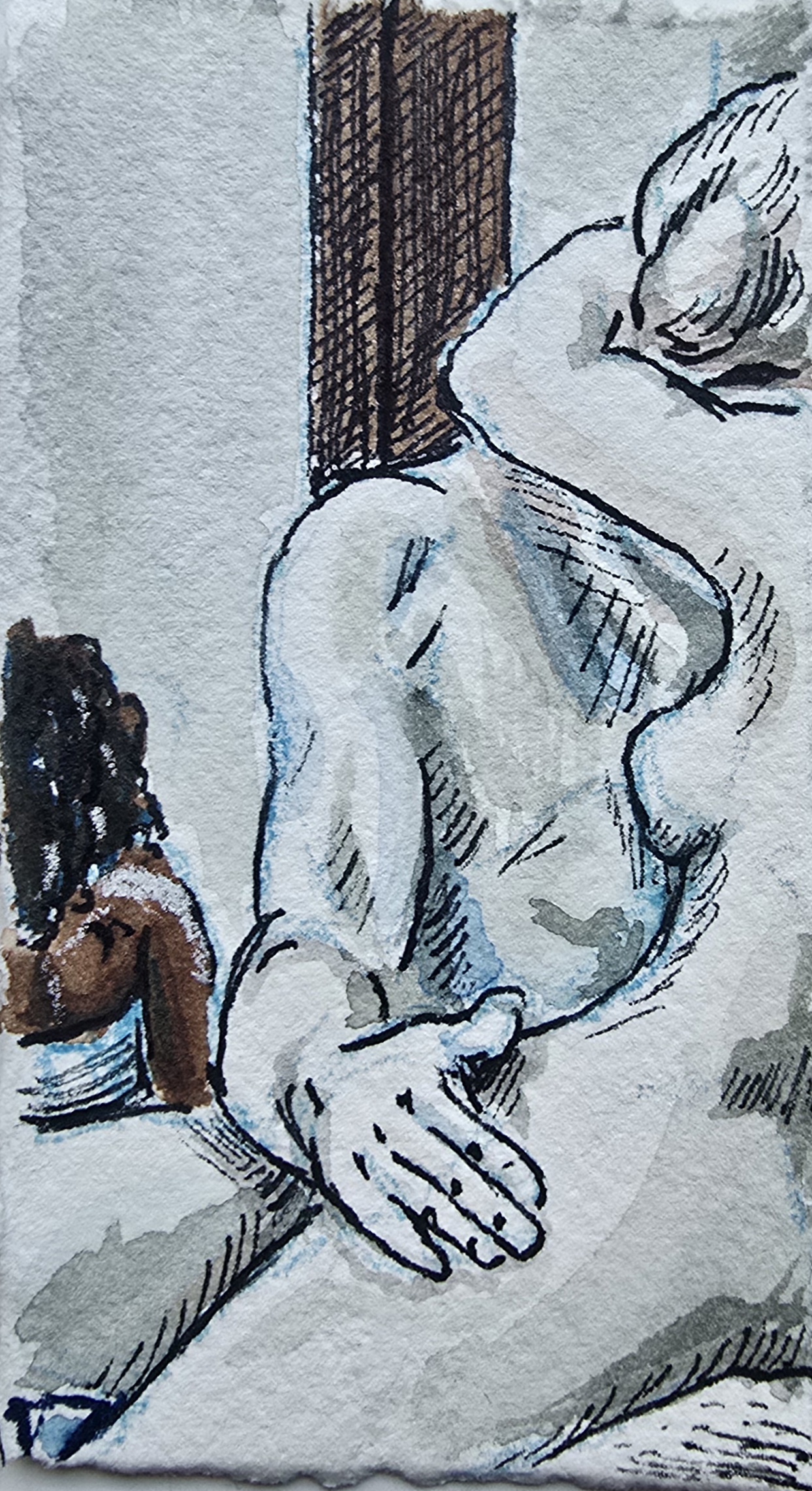 A detail of the Rodin sculpture the kiss