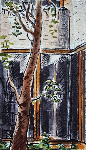 the lower atrium at the Barnes Foundations in Philadelphia Pa